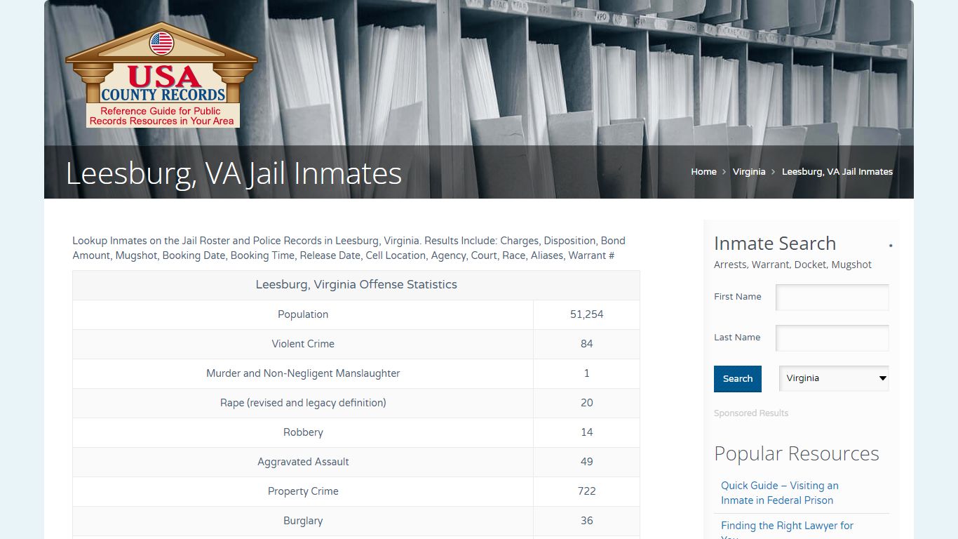 Leesburg, VA Jail Inmates | Name Search